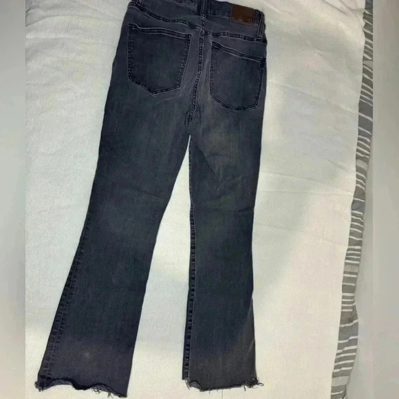 Madewell Cali Demi Boot Black Jeans. Fringed bottoms. 4 Button Fly. - Picture 3 of 11